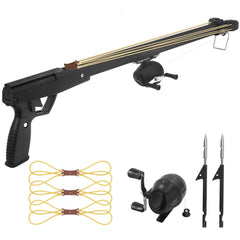 ZHUOCE metal slingshot with reel and safety lock for controlled fishing shots
