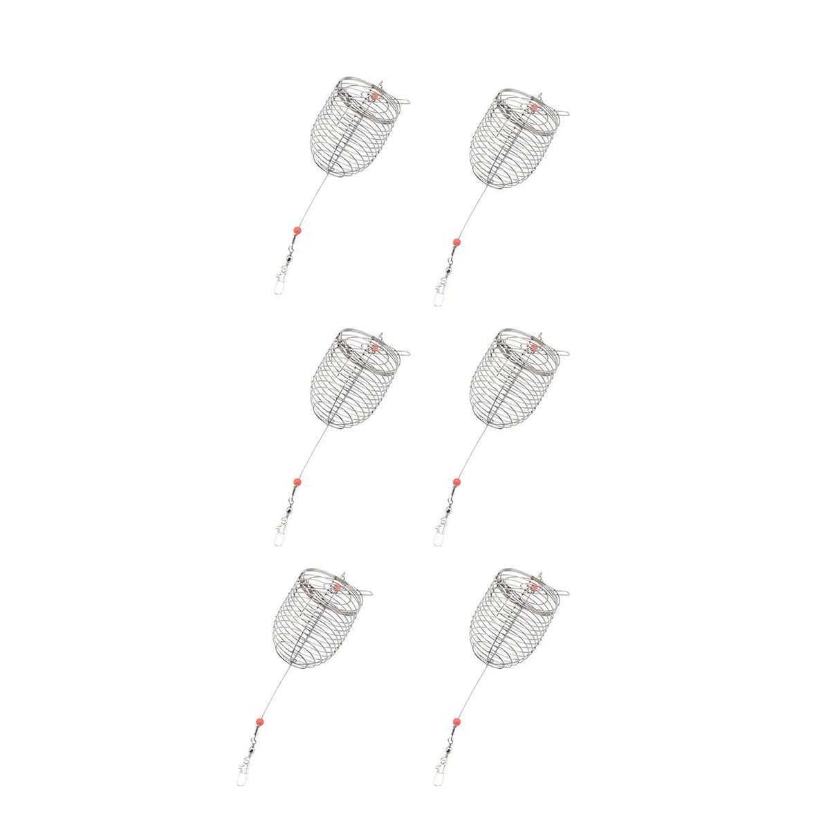 ZHYOHEN 6Pcs Bait Cage Set – 1.5 inch stainless steel bait traps, front view