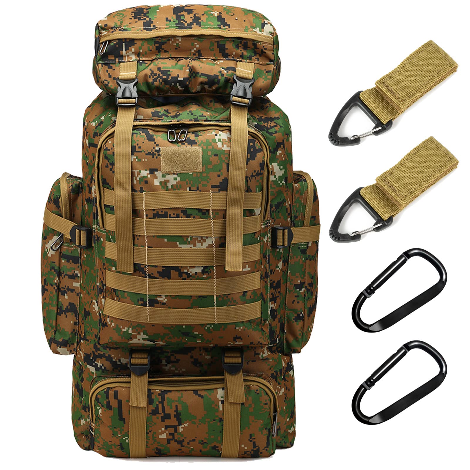Ziliyy 70L hiking backpack main compartment with drawstring closure for organized gear.