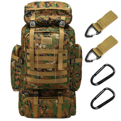 Ziliyy 70L hiking backpack main compartment with drawstring closure for organized gear.