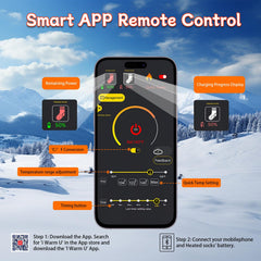 Ziluetar heated socks battery display highlighting long-lasting power for all-day warmth.