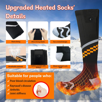 Ziluetar heated socks outdoor activities such as hiking and camping.