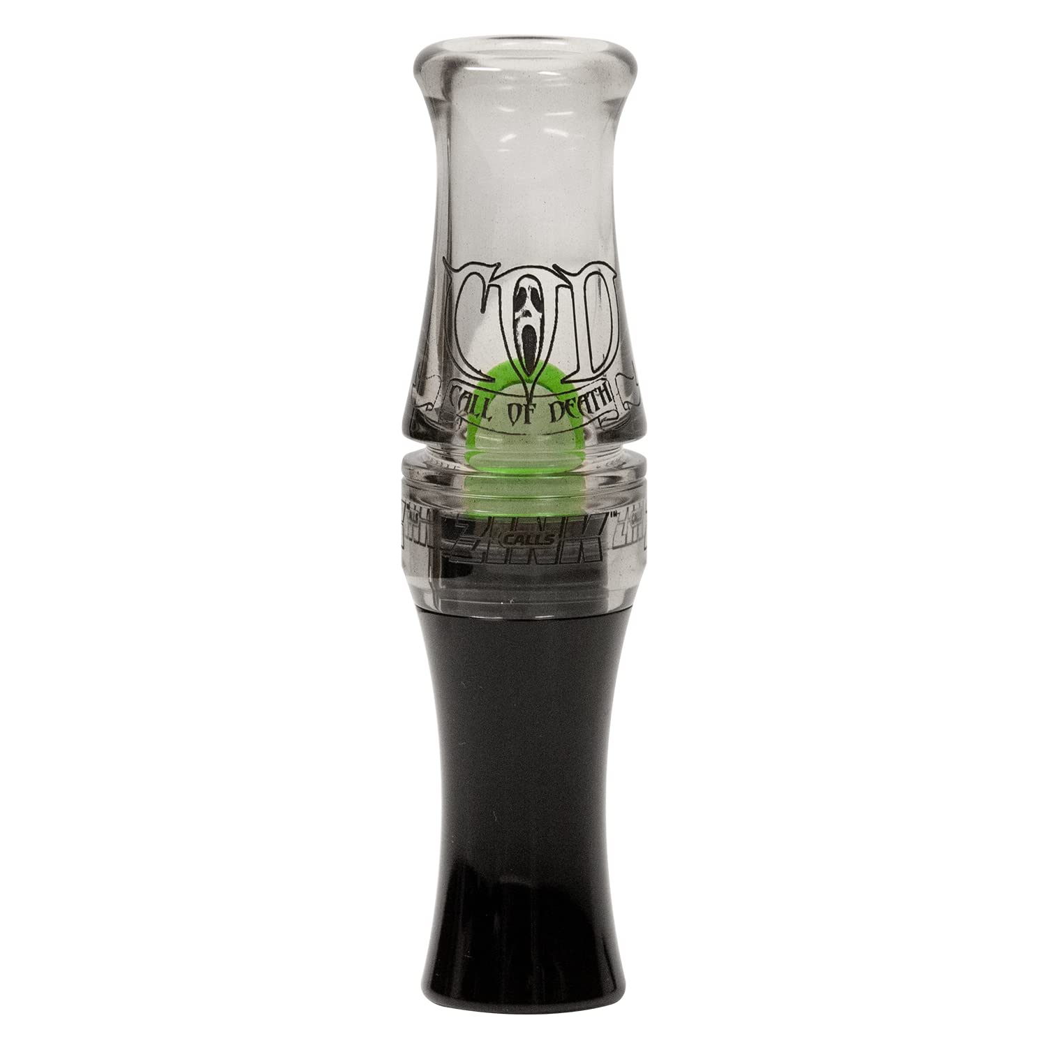 Zink COD polycarb Canada goose call closeup with straight bore mouthpiece for clear calls.