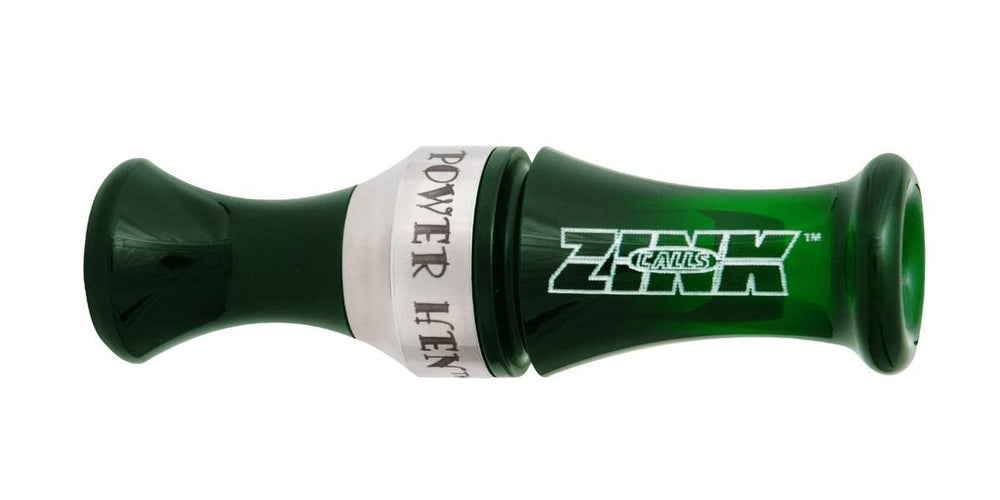 Zink PH-2 polycarbonate duck call in mallard-green finish ready for field use.