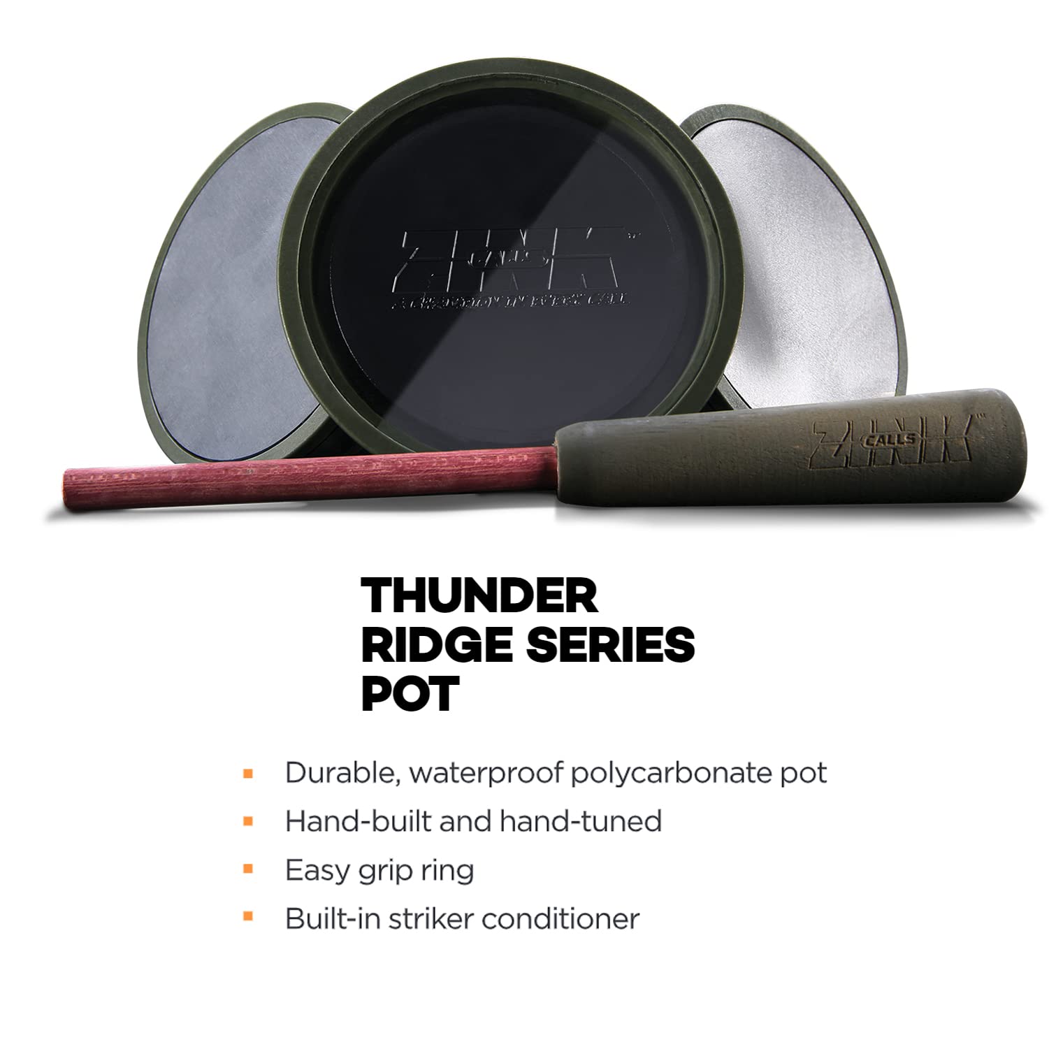 Zink Thunder Ridge striker provides precise control for varied turkey calls.