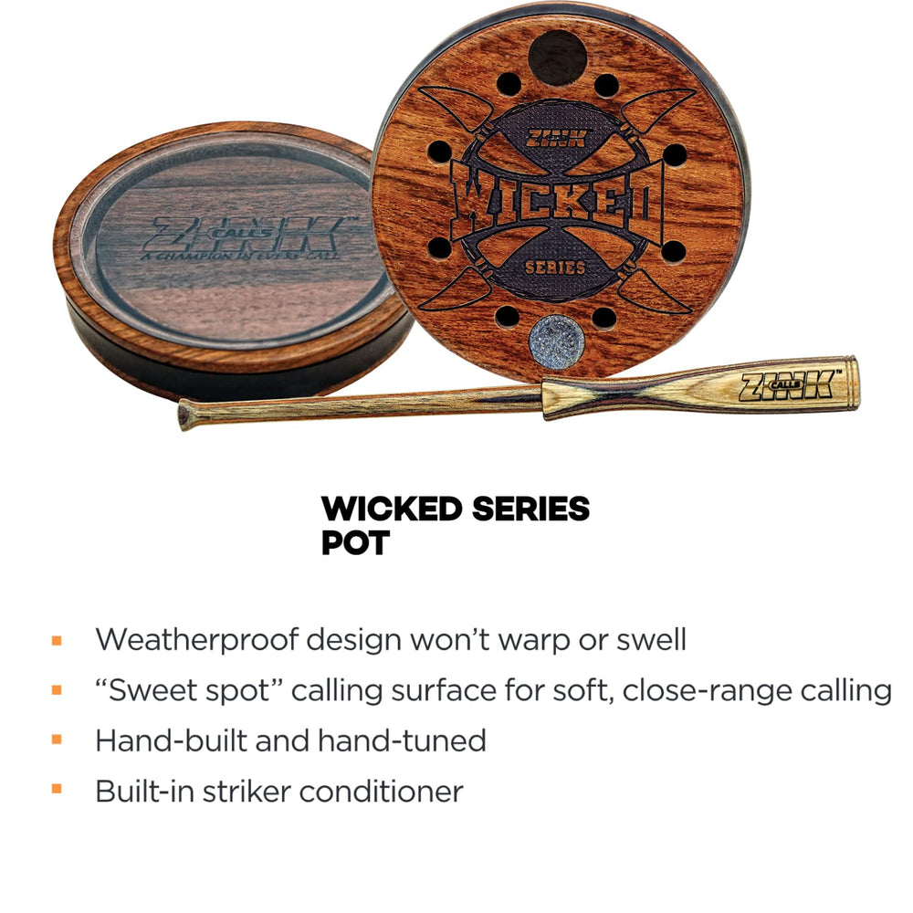 Zink Wicked Series pot call side grip demonstrating secure hold for gloves