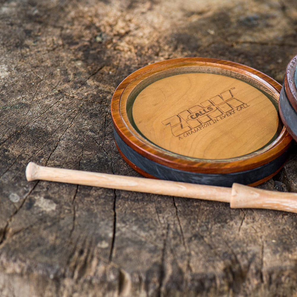Zink Wicked Series pot call wood-pan closeup highlighting impregnated wood finish