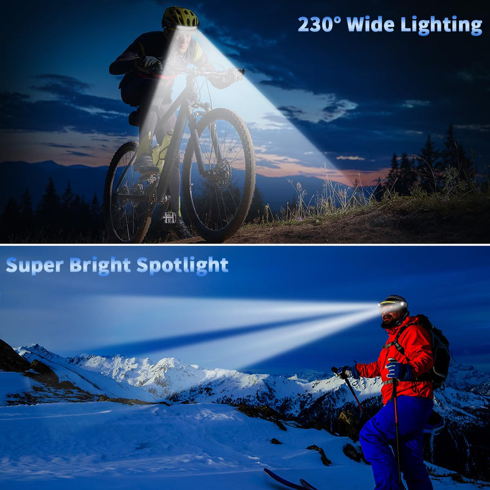 ZioeYiue headlamp soft silicone strap and light weight enable comfortable all-day wear.