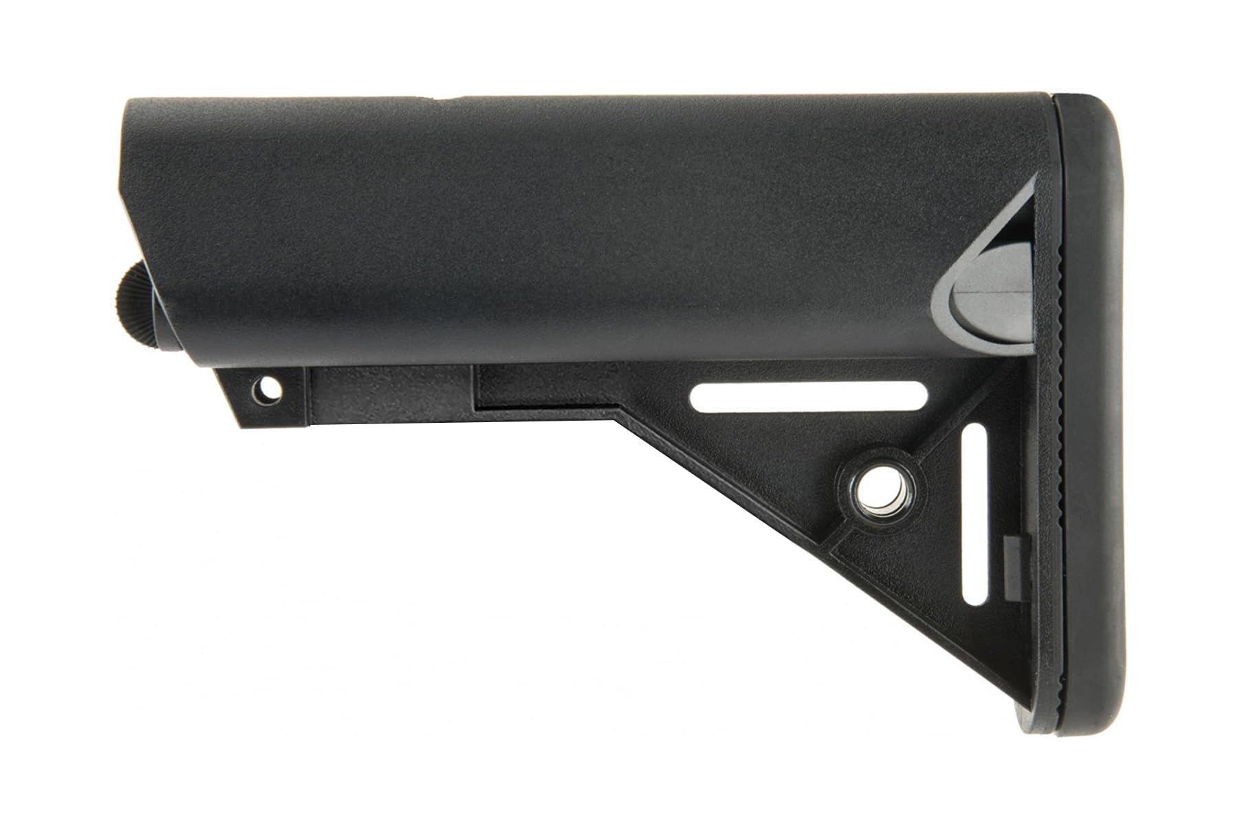 ZION ARMS fixed stock with rubber butt in black improves shoulder comfort.