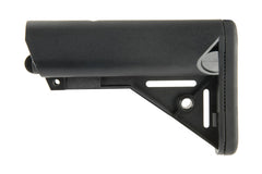 ZION ARMS fixed stock with rubber butt in black improves shoulder comfort.