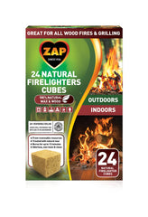 ZIP Natural Firestarter Cubes provide rapid ignition and clean burning for indoor or outdoor fires.