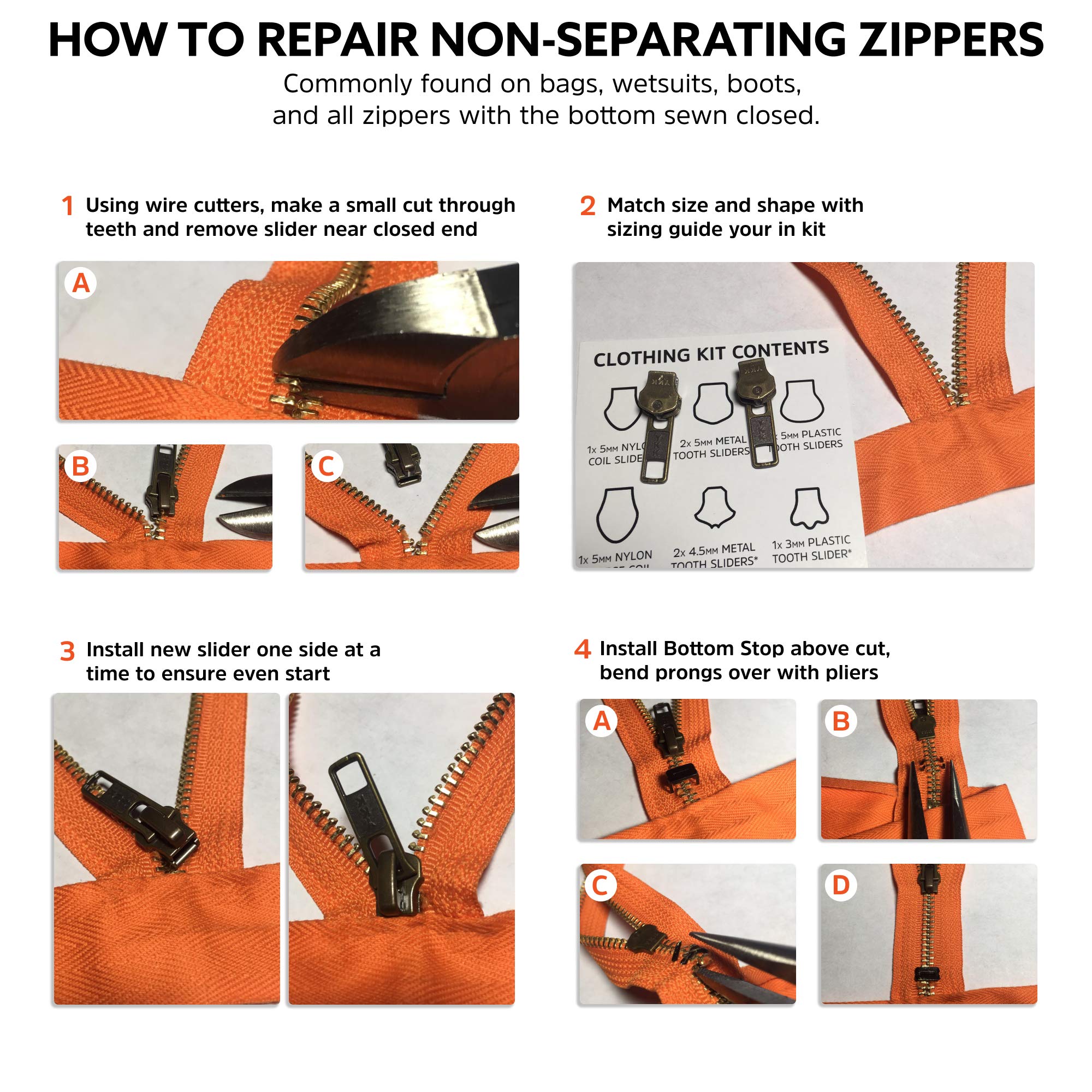 Boat cover zipper repair with Zipper Rescue kit