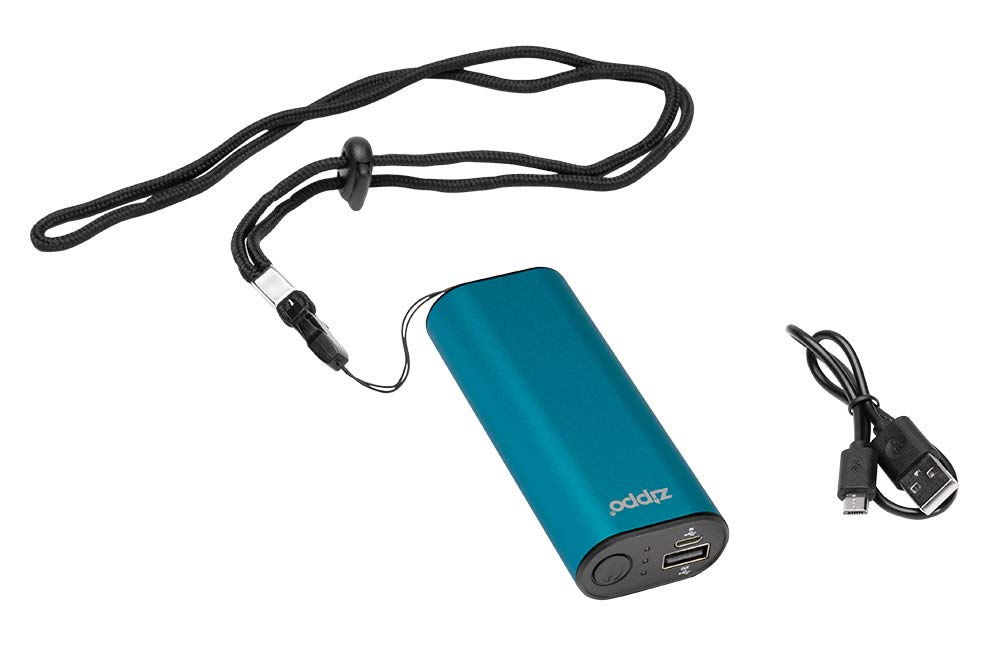 Zippo Blue HeatBank 6 desk-use in office shows convenient warmth.