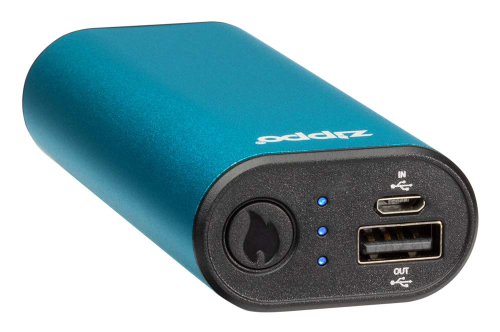 Zippo Blue HeatBank 6 heat settings indicate customizable warmth.