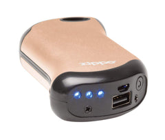 Zippo Champagne HeatBank 9s LED indicators confirm battery status and heat level.