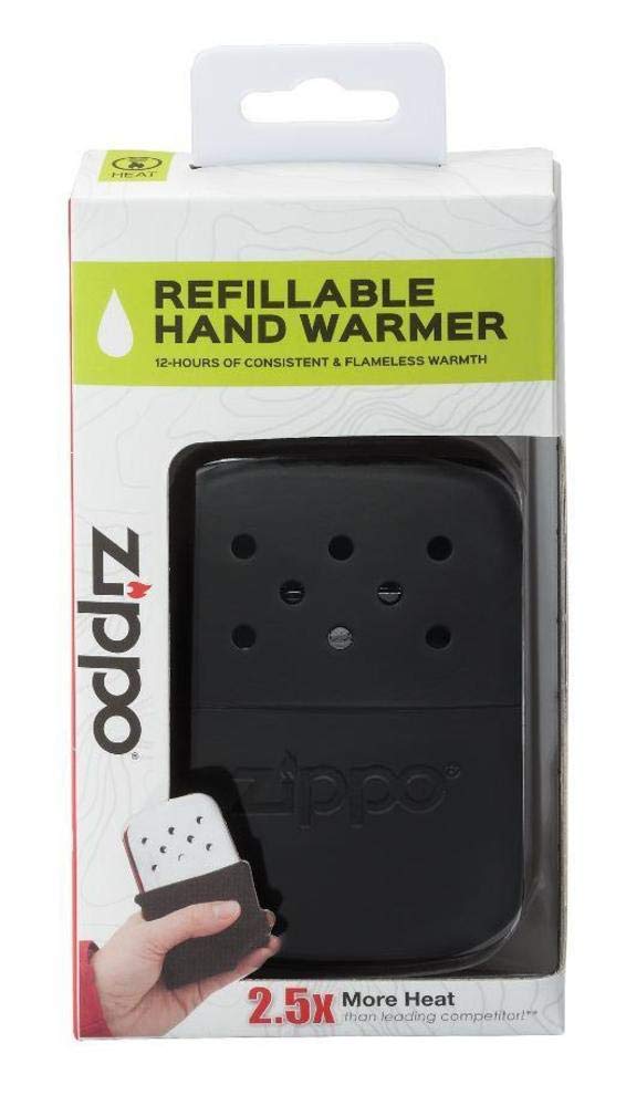 Durable metal construction of Zippo hand warmer supports rugged outdoor use.