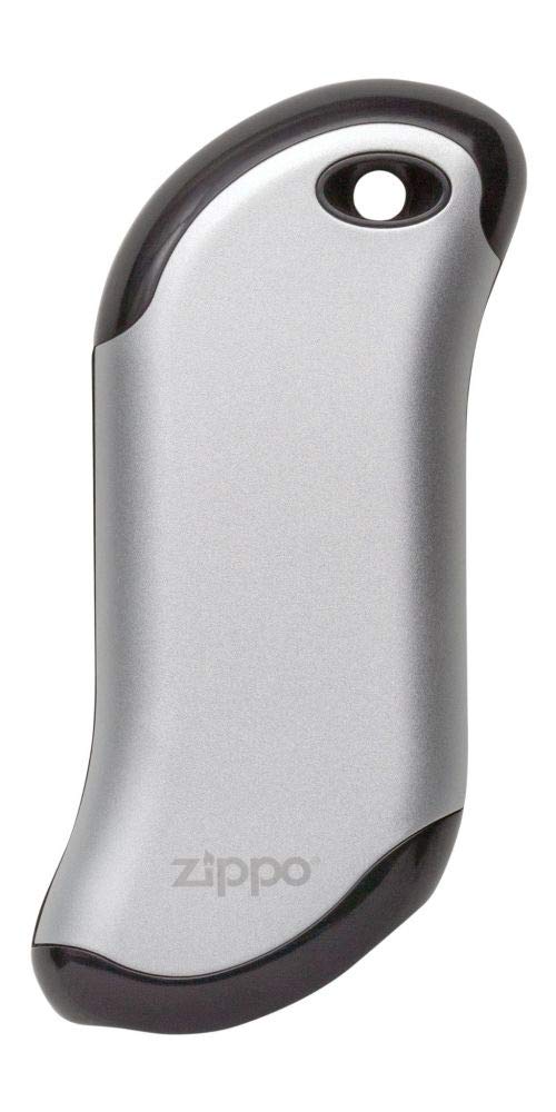 Zippo HeatBank 9S front view shows compact metallic warmth device for portability.