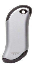 Zippo HeatBank 9S front view shows compact metallic warmth device for portability.