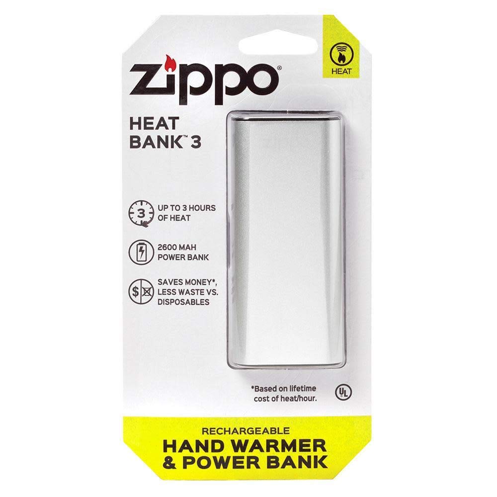 Zippo HeatBank 3 packaging in a window box ready for gifting.
