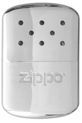 Zippo Silver Hand Warmer in use, warming hands during skiing or hunting.