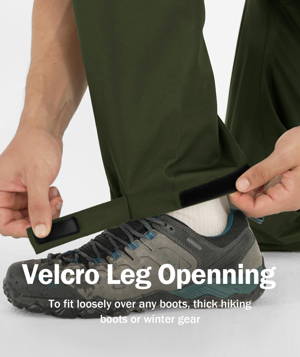 ZITY army-green hiking pants over-boot fit supports full range of motion.