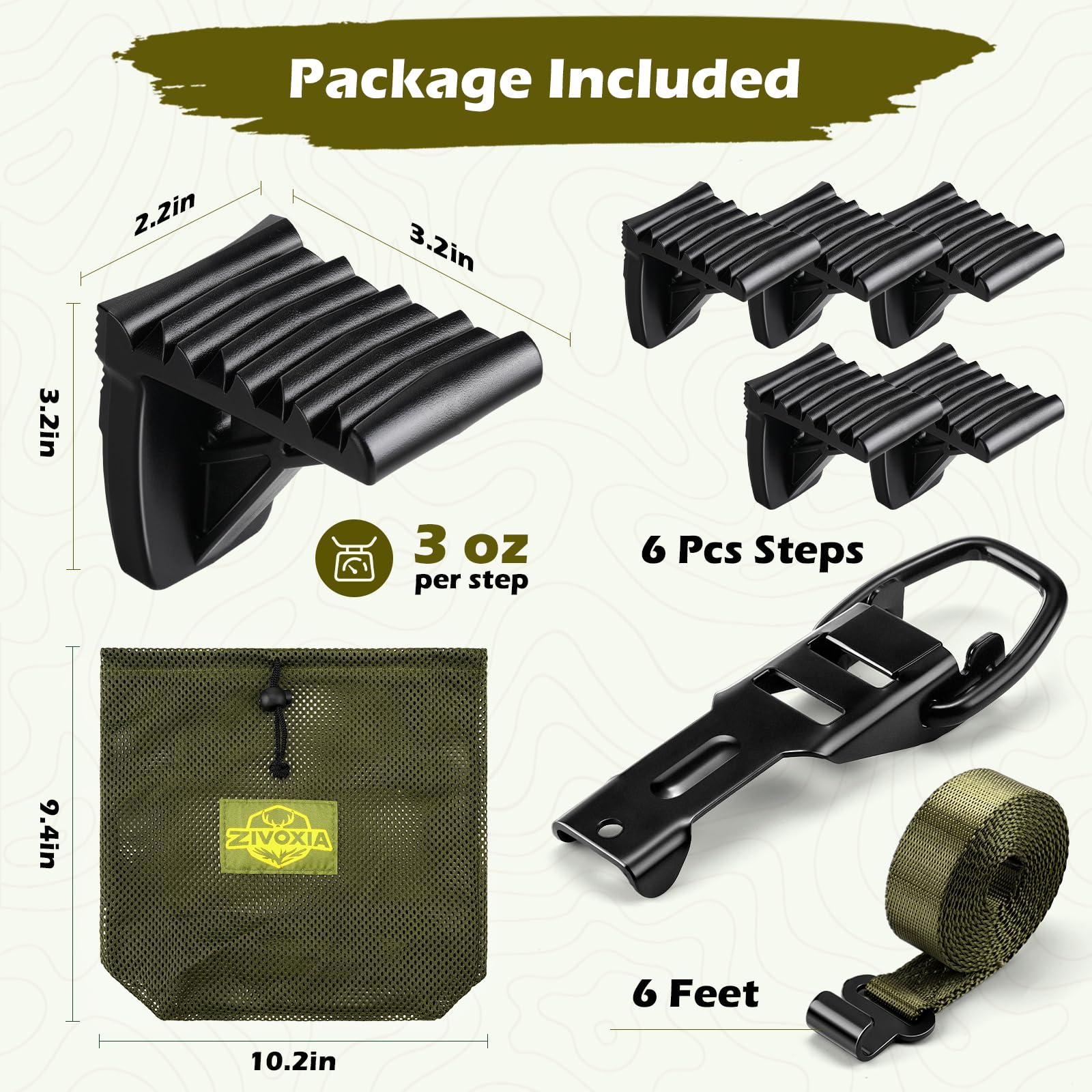Zivoxia Saddle Steps ultralight design reducing pack weight for hunts