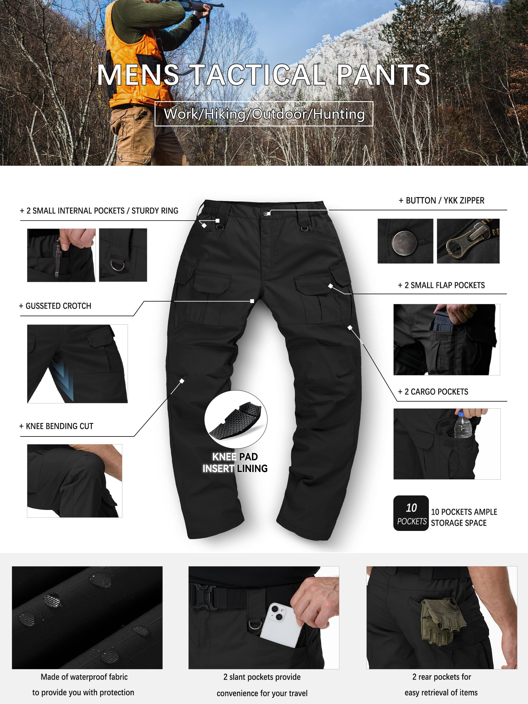 ZKRYOVEX gusseted crotch offers room and durability.