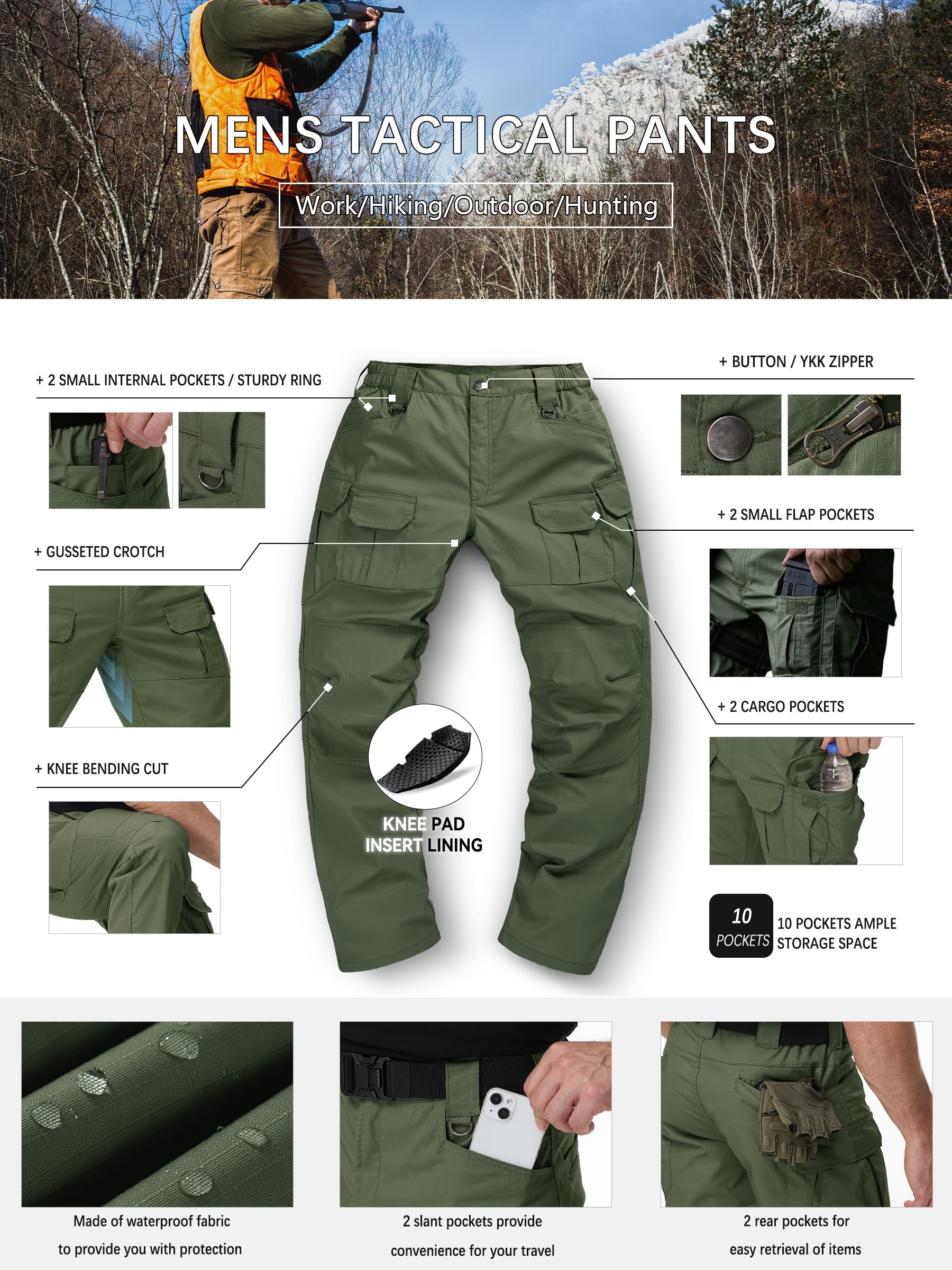 ZKRYOVEX pants with gusseted crotch for comfort.