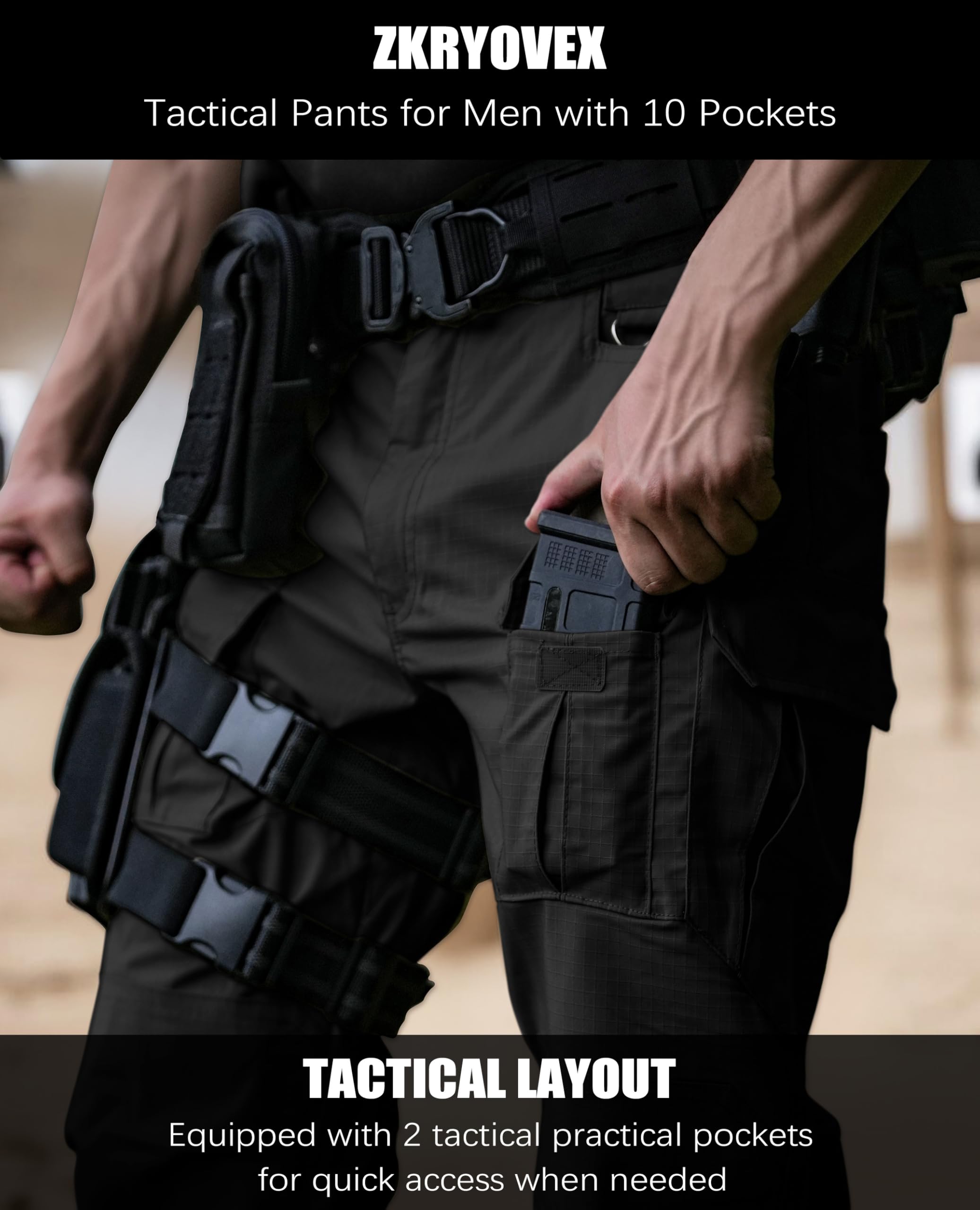 ZKRYOVEX slim-fit pants suit outdoor and daily wear.