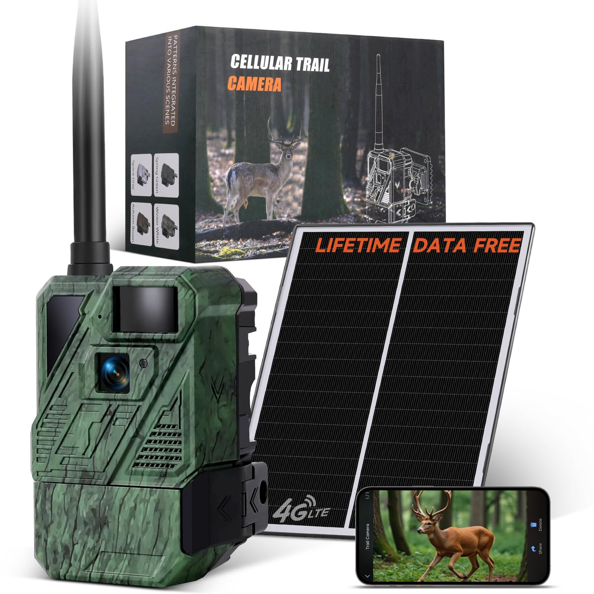 Zleo cellular trail camera front view with real time live feed to phone