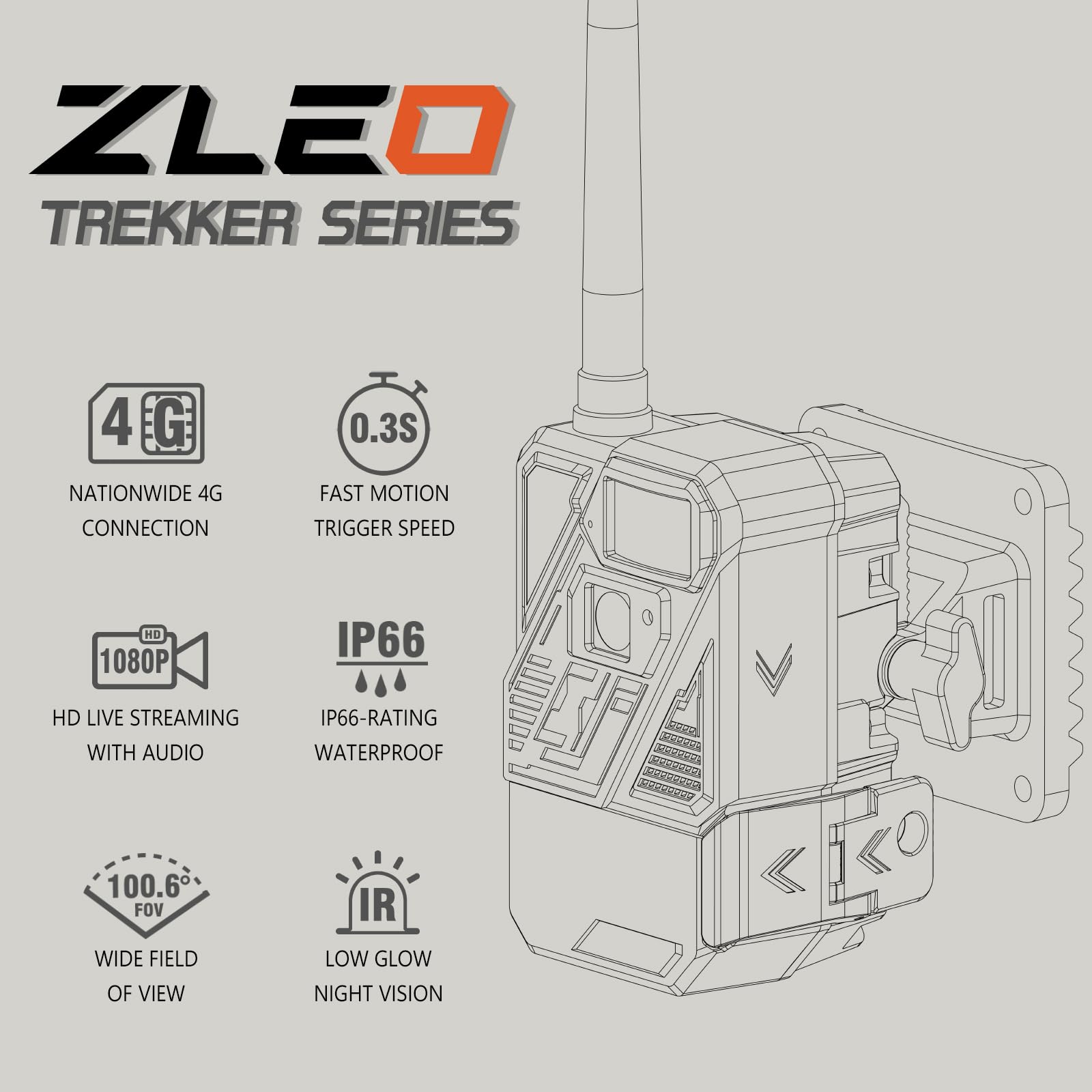 Zleo IP66 waterproof body resists harsh weather for year round monitoring
