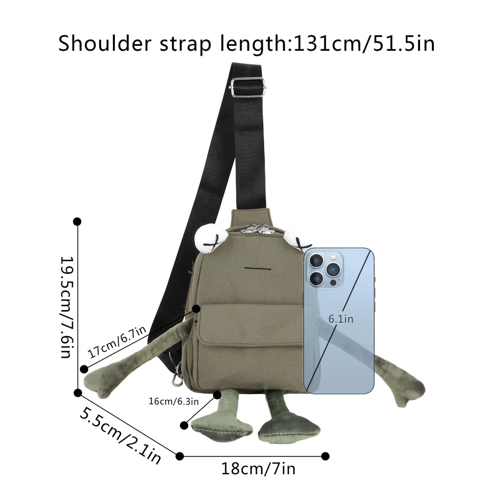 ZLM BAG US water-resistant nylon frog bag protects belongings in light rain.