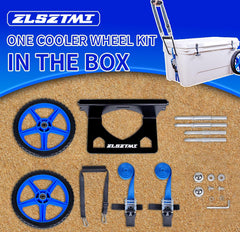ZLSZTMI Cooler Wheel Kit angled-front view showing height adjustability for varied terrain
