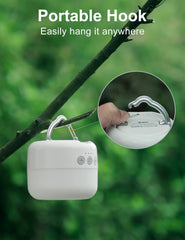 ZMNT lantern demonstrating 6700mAh power bank capable of charging a phone outdoors.