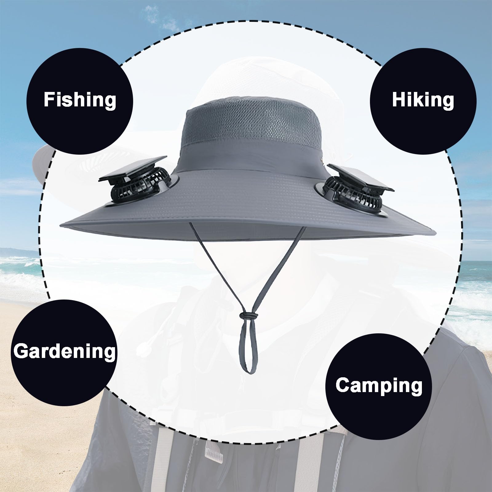 Breathable mesh panels with adjustable chin strap