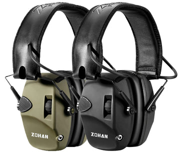 ZOHAN EM054 ear muffs in compact folded form for easy on-the-go shooting comfort