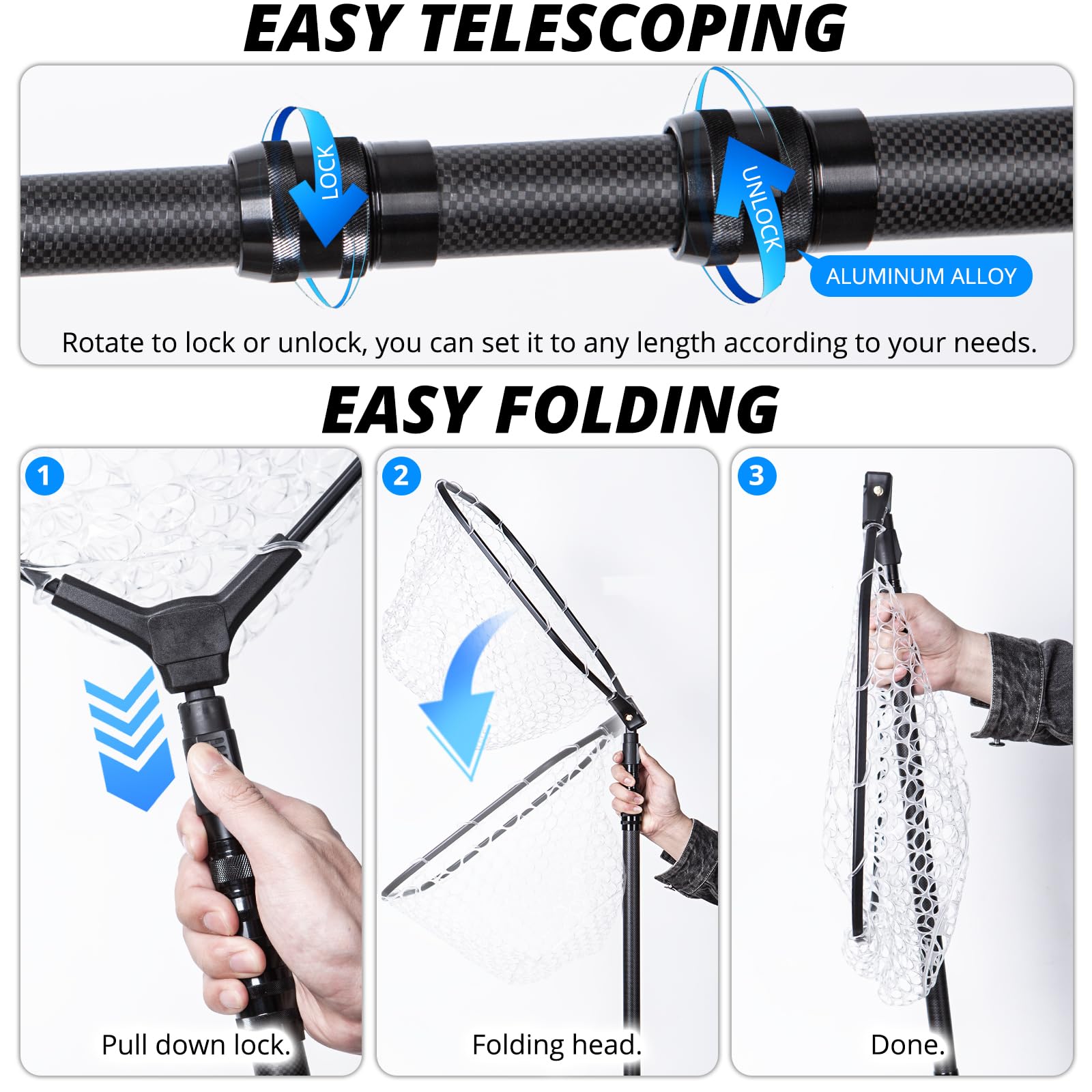 ZOINLIY folding mechanism one-click promotes fast storage after a catch.