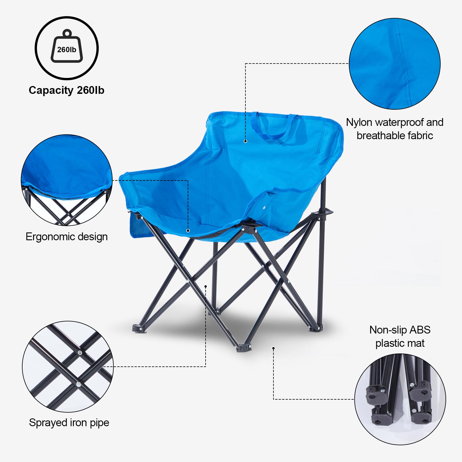 ZONEMEL blue-color portable chair in outdoor setting