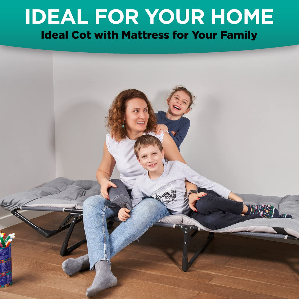 ZONETECH adult and kid-friendly camping bed for family adventures.