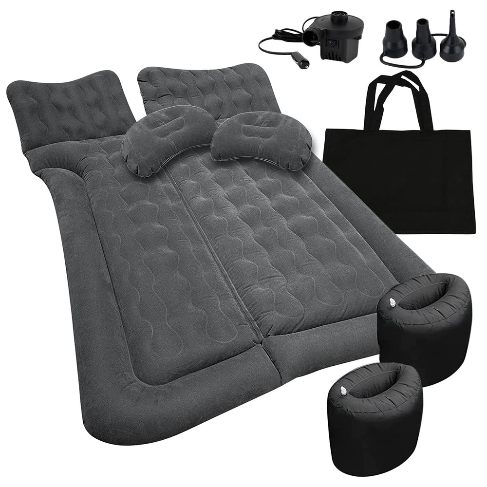 ZONETECH car trunk inflatable mattress on back seat for comfortable travel rest.