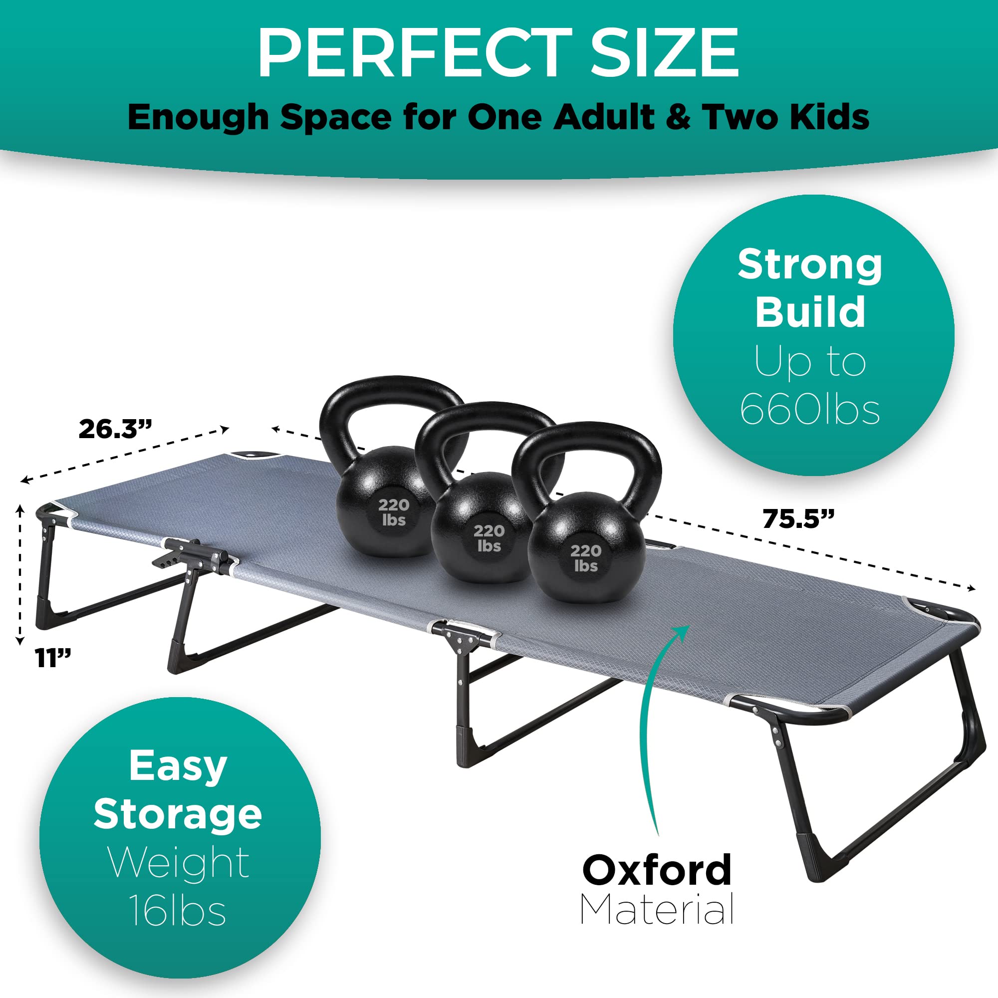 ZONETECH cot pad close-up showing added cushioning and comfort.