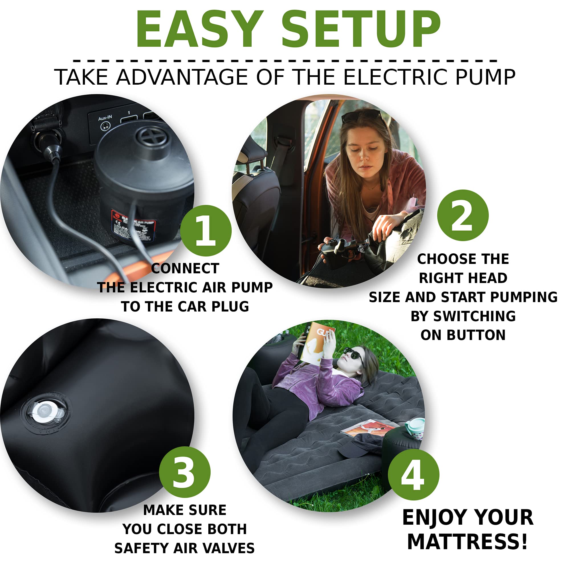 ZONETECH flocked surface mattress provides soft, non-slip comfort in vehicles.