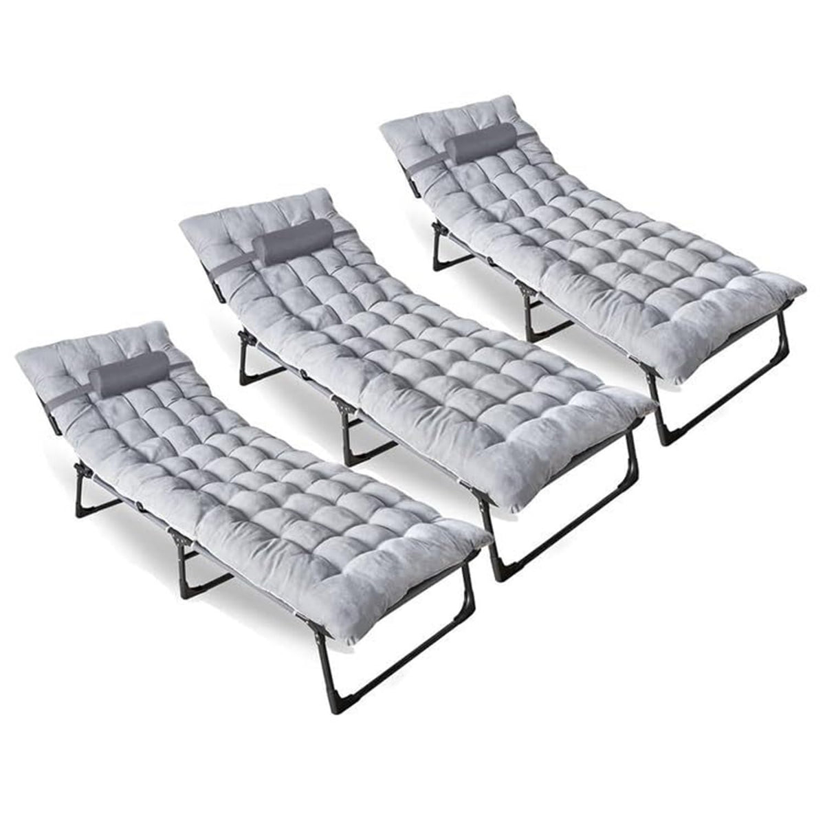 ZONETECH folding cot four-position frame offers versatile outdoor comfort.