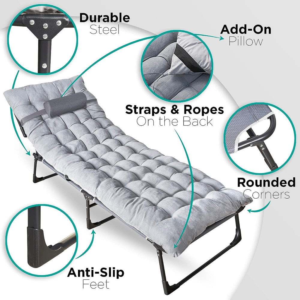 ZONETECH cot pad detail highlights cushioned support for better sleep.