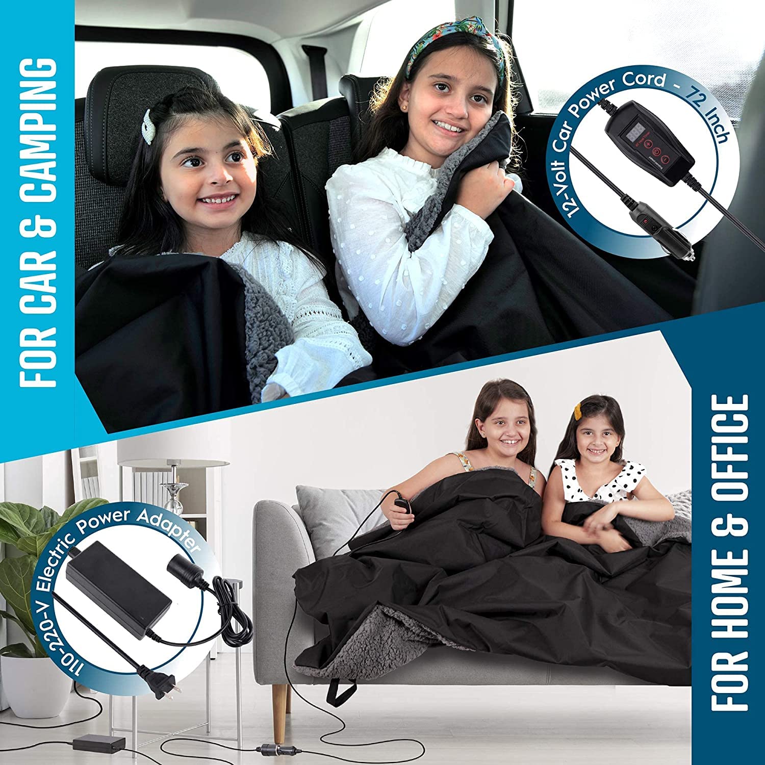 ZONETECH Sherpa fleece blanket close-up in grey shows plush texture for lounging