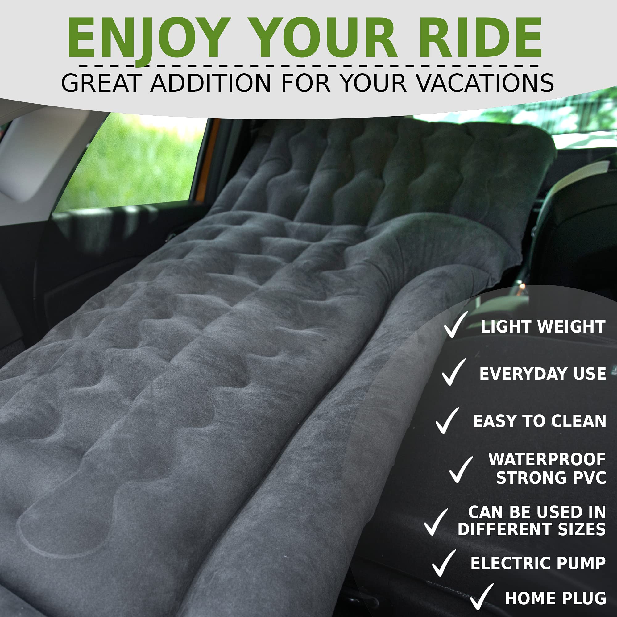 ZONETECH two pillows add neck support during roadside rest.