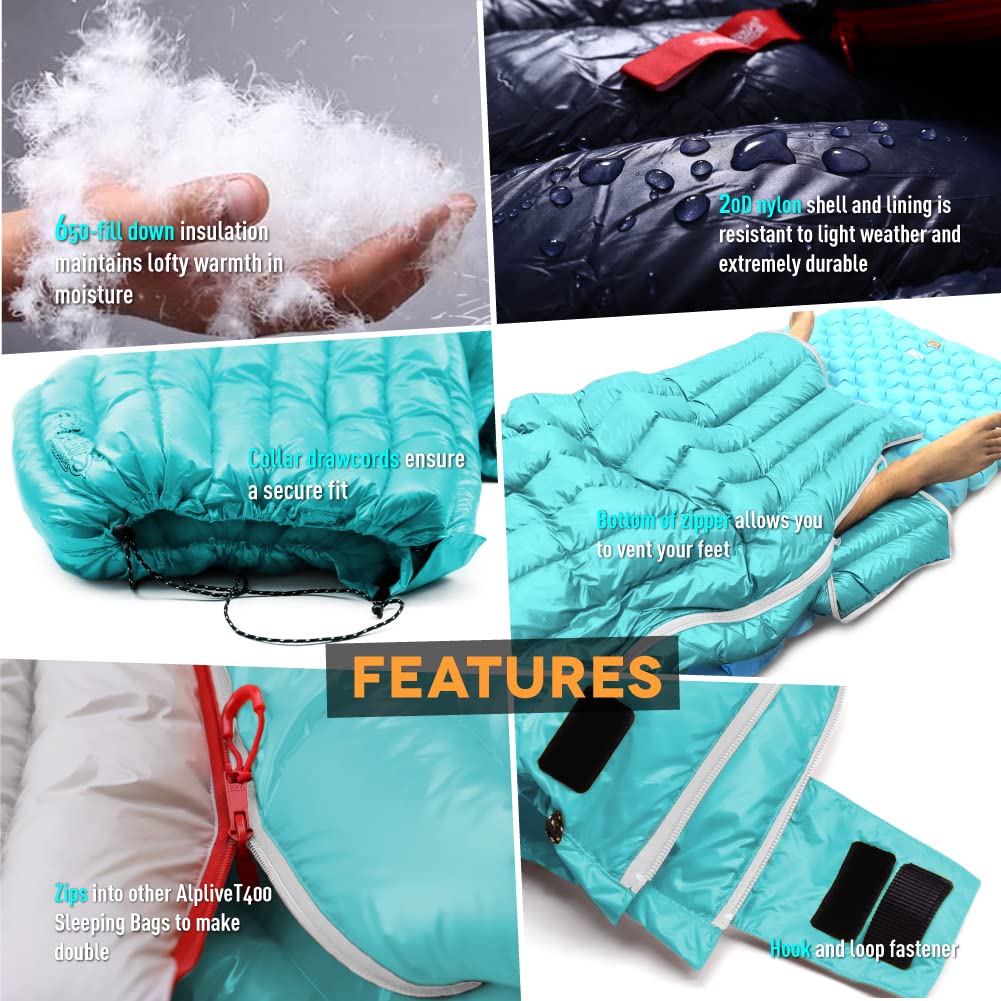 ZOOOBELIVES Alplive T400 rectangular design offers roomy sleeping space