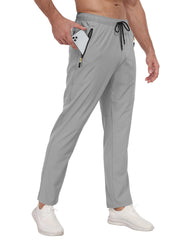 Zoofly men's sweatpants side view focusing on mobility and 4-way stretch