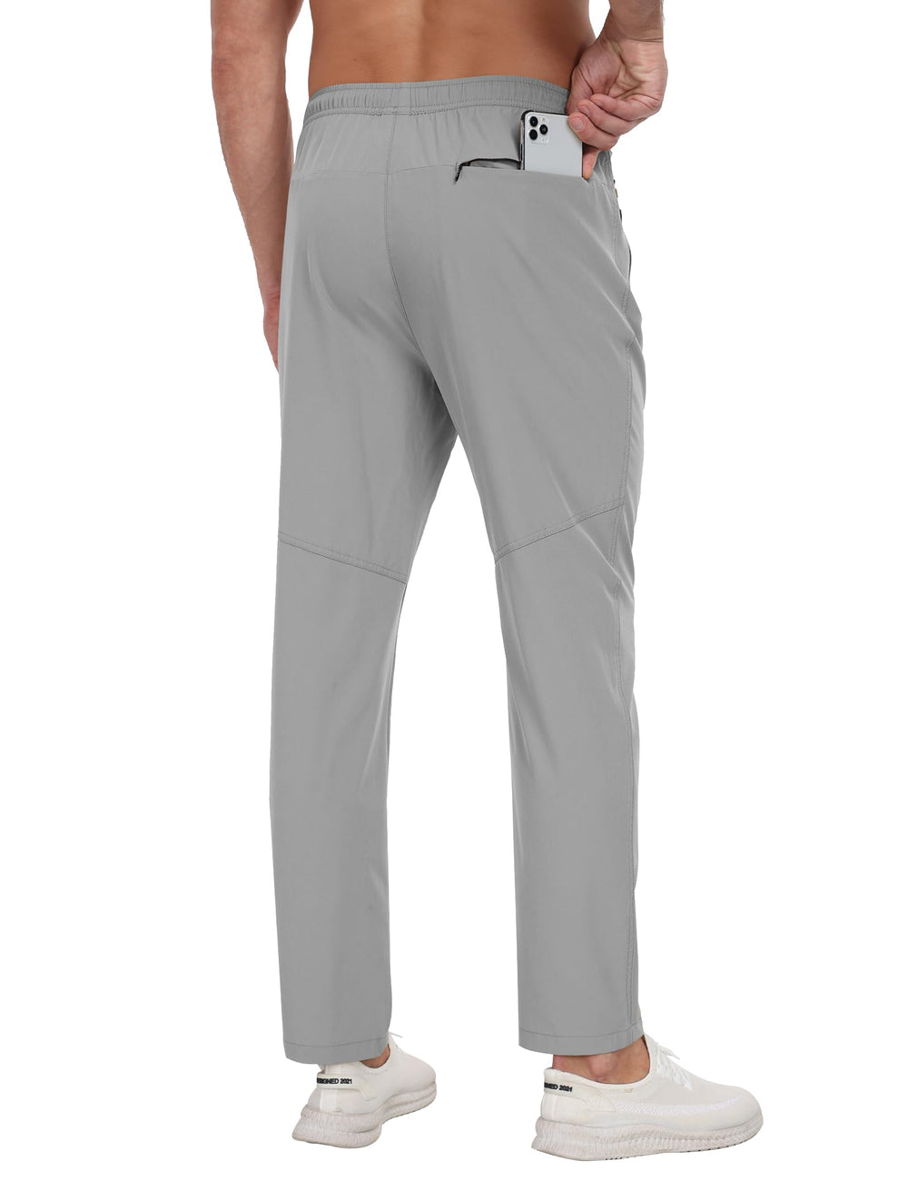 Zoofly men's sweatpants front view with zip pockets secure keys during workouts