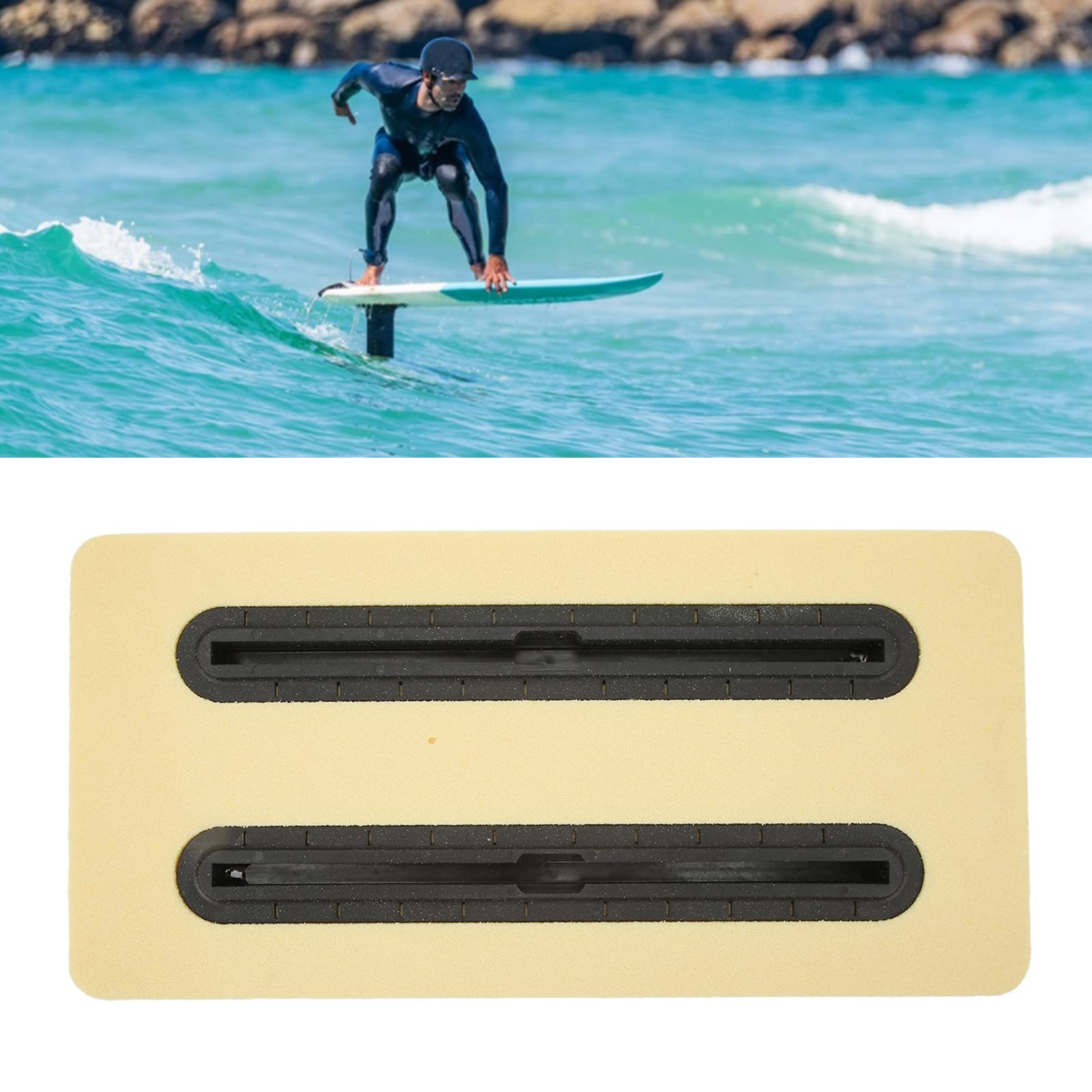 Zooke Hydrofoil Rail Box mounted on track shows universal compatibility.